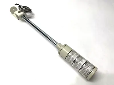 USED PATLITE WHITE LED STACK LIGHT TOWER 50MM DIAMETER W/ 9" POLE