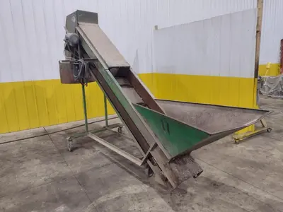 96" CP MFG MODEL #GC-100 "GLASSHOPPER" PORTABLE INCLINED CONVEYOR & GLASS CRUSHER: YOBRO #24416