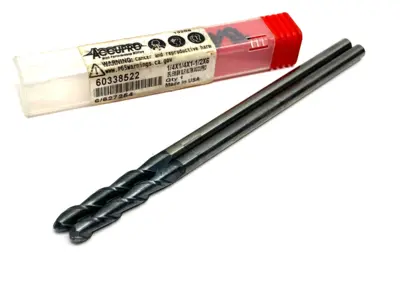 Used ACCUPRO BALL END MILL: 1/4" DIA, 1-1/2" LOC, 2 FLUTE, CARBIDE Carbide Endmills | Maverick Industrial Sales #1102466