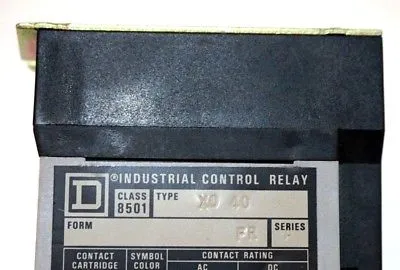 USED SQUARE D 8501 X0-40 CONTROL RELAY SER.A 8501X040