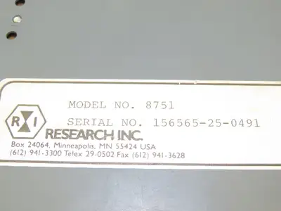 Research Inc 8751 Dimension Control Panel Operator Human Machine Interface