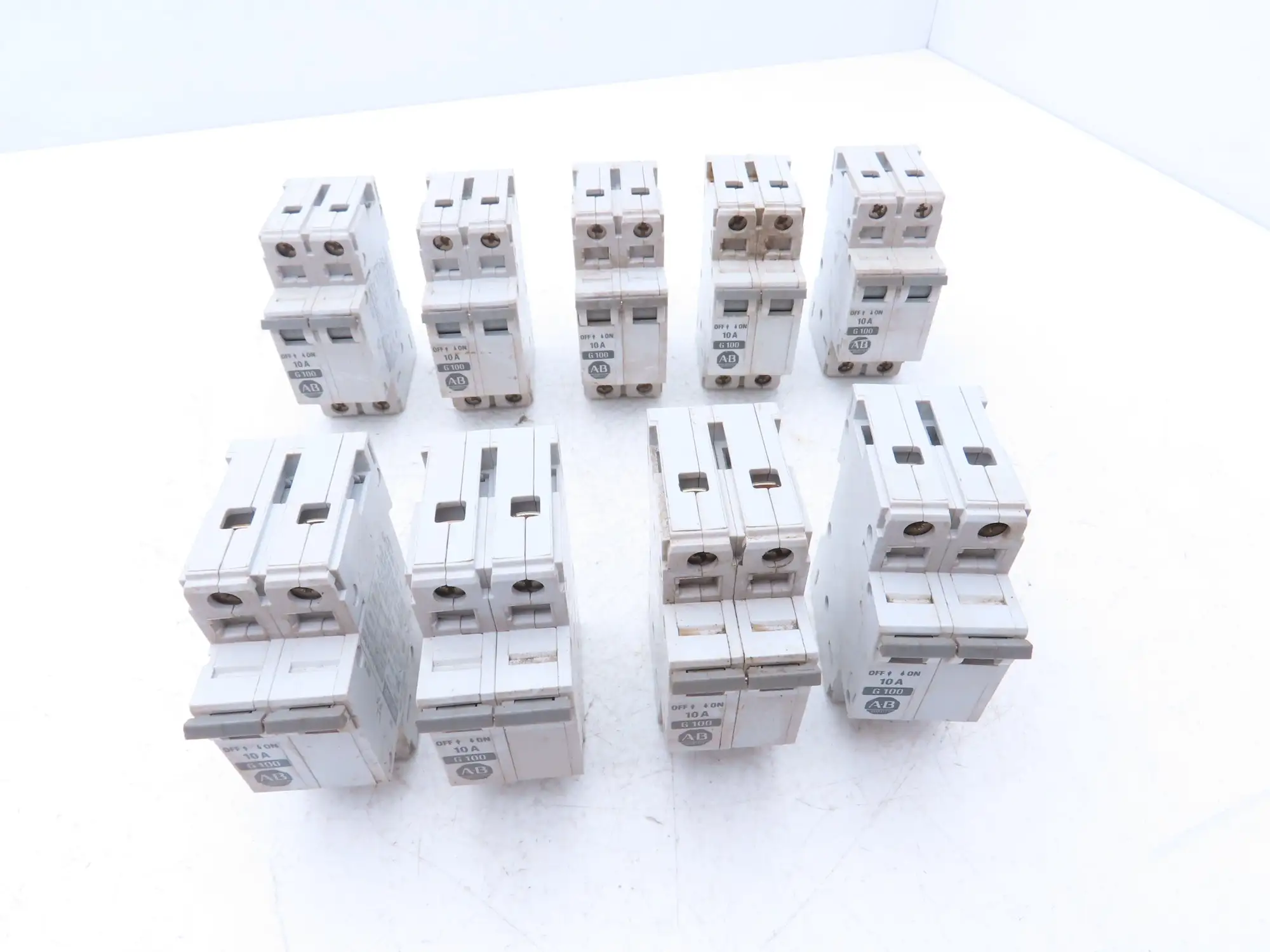 Allen Bradley 1492-CB2-G100 Circuit Breaker 2 Pole 10A 480VAC Lot of 9