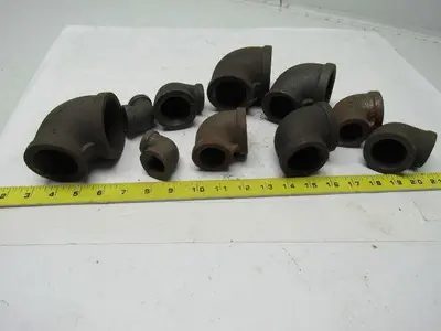 Black Pipe Reducer Elbow 90° Mixed Lot Of 10