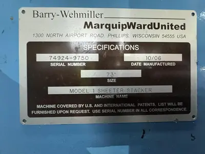 USED 2006 BW PAPERSYSTEMS / MARQUIP SHEETPRO