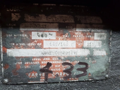 Farrel Unidrive Gearbox for #11D or F270 Banbury Rubber Mixer