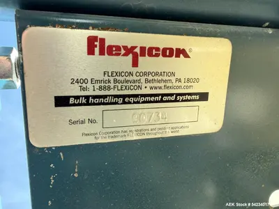 Used Flexicon Bulk Bag Unloader with Chain-Vey Conveying System – 4,000 lb Capacity Super Sack Discharge Station
