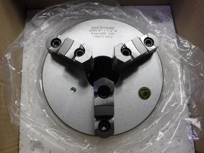 Bison 8" 3 jaw Threaded Universal Scroll Chuck 3285-8"-1 1.2"-8 (LOC724)