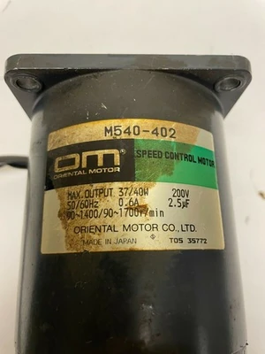 OM Oriental Motor M540-402 40W 200V Speed Control Motor 90-1700-RPM