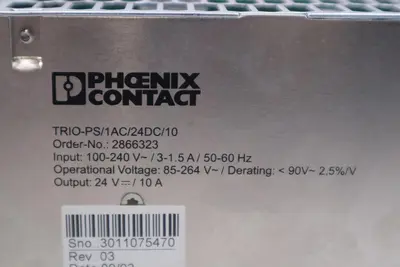 Phoenix Contact TRIO-PS/1AC/24DC/10 POWER SUPPLY PRIMARY-SWITCHED STOCK K-1550C