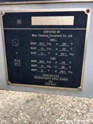 Wuxi 333 Sq Ft Shell and Tube Heat Exchanger, Duplex 2205 Tubes & Shell, High Pressure