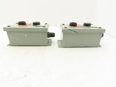 SCE-2PBI Pushbutton Control Station Enclosure Start/Stop 2-Button Box Lot of 2