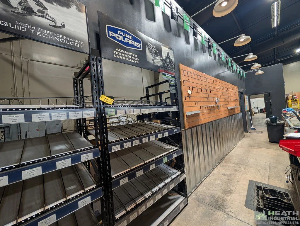 Used _UNKNOWN_ ADJUSTABLE SHELVING UNIT 51 IN X 30 IN X 7 FT DESIGNED FOR OIL LUBRICANTS Racks/Shelving Illinois US | Heath Industrial Auction Services #1546849