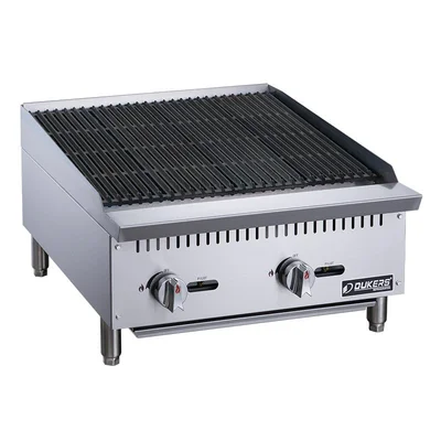 New | in-Stock Dukers New Dukers DCCB24 24 in. W Countertop Charbroiler Chargrill Grill 70,000 BTU Broilers Illinois US | Falcon Restaurant Supply #1376276