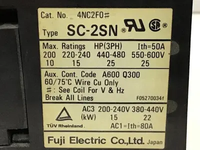 USED FUJI ELECTRIC SC-2SN 4NC2F0
