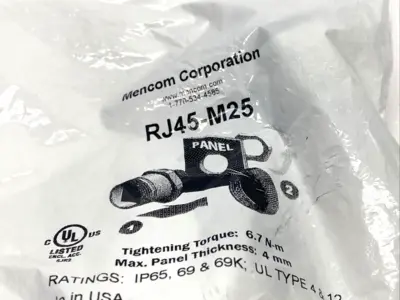 RJ45-M25 | Mencom  Panel Interface Connector RJ45, M25 Mounting - New