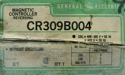 NEW GENERAL ELECTRIC CR309B004 REVERSING STARTER SIZE 0