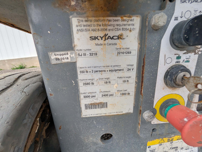 USED 2016 Skyjack SJ3219
