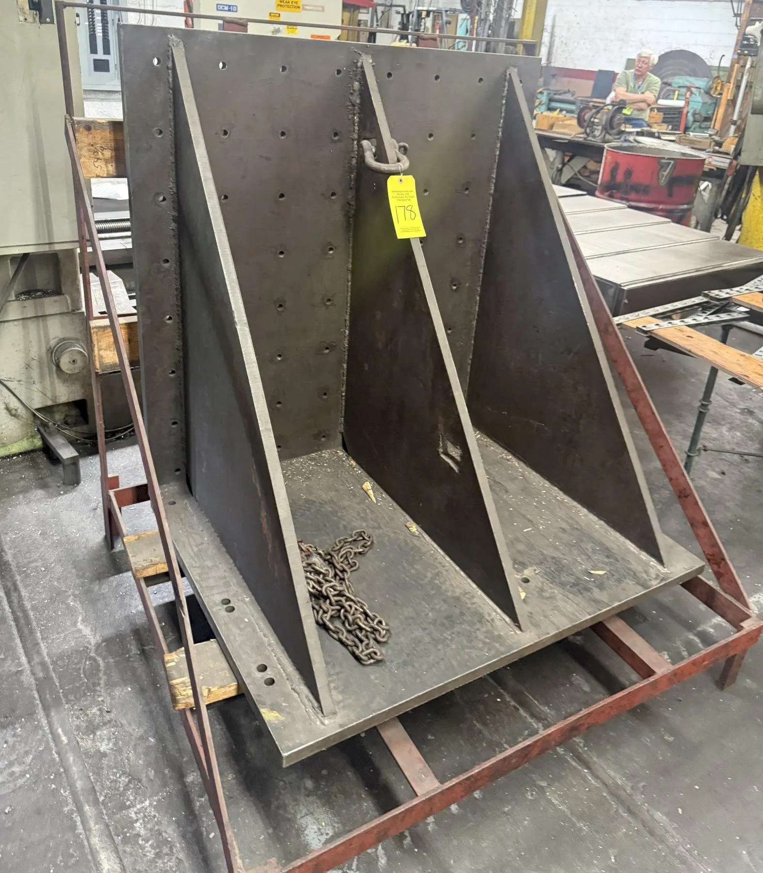 48" X 48" X 36" DRILLED & TAPPED ANGLE PLATE. STOCK # 0544726