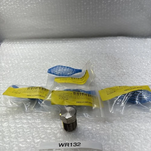 ** New 1/2" NPT Threaded Hex Head Plug  Titanium (QTY Of 4) Fast Shipping #