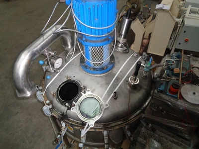 500 L S/S APV JKTD Hemispherical Reactor 3kW