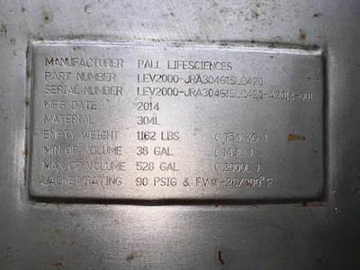 USED 2014 PALL LIFE SCIENCES LEV2000-JRA304G1SLC420
