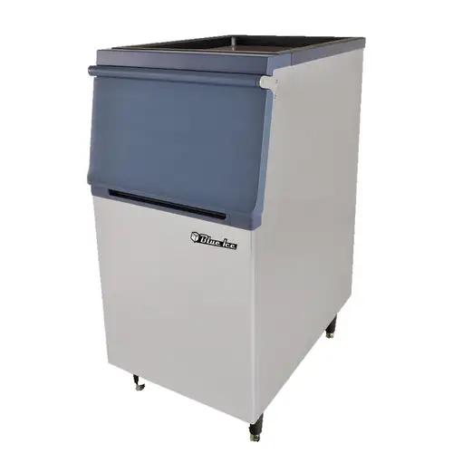 Ice Storage Bin, 320 Lbs Storage Capacity, Polyethylene Bin Liner, Stainless Steel Exterior