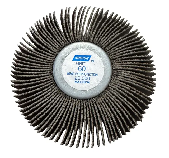 Norton 3" x 1/2" x 1/4-20 Flap Wheel 60 Grit Aluminum Oxide