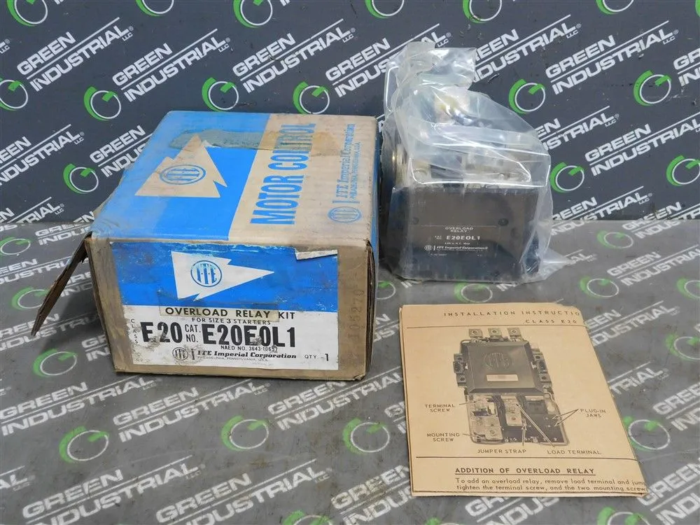 ITE E20E0L1 Overload Relay Kit for Size 3 Starters Class E20 600VAC New