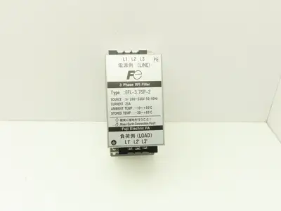 Fuji Electric EFL-3.7SP-2 3Ph RFI Line Filter Input 200-230VAC 50/60Hz 25A