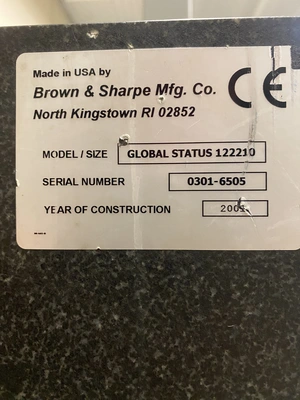 2001 BROWN & SHARPE GLOBAL STATUS 12.22.10 Coordinate Measuring Machines | Tight Tolerance Machinery (1)