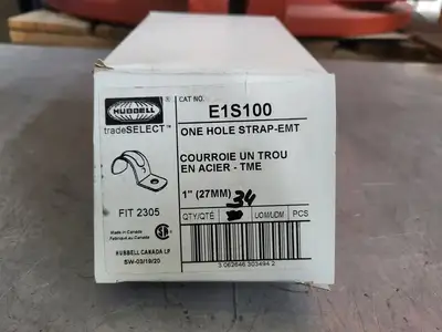 1" One Hole EMT Strap E1S100 (Box of 34)
