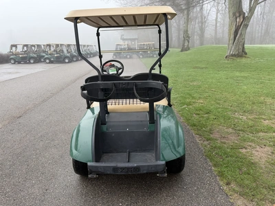 (1) 2014 E-Z-Go golf cart with a Kawasaki gas engine, includes canopy, ball carrier, fold-down winds...