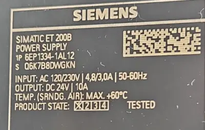 Siemens 6EP1334-1AL12 Power Module Loc3B4