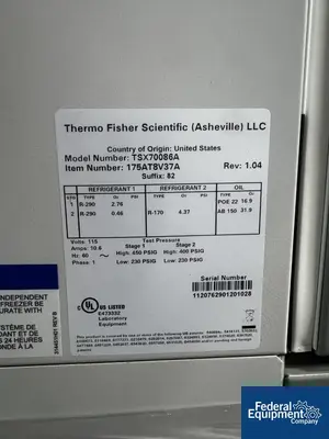 Thermo Fisher Scientific Thermo Fisher Scientific ULT Freezer, Model TSX70086A