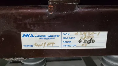 750 KVA Sub Style Dry Transformer 12400 Delta to 480Y 277 EB National Industri