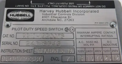 NEW HUBBELL 2210-132CC7S SPEED SWITCH 2210132CC7S