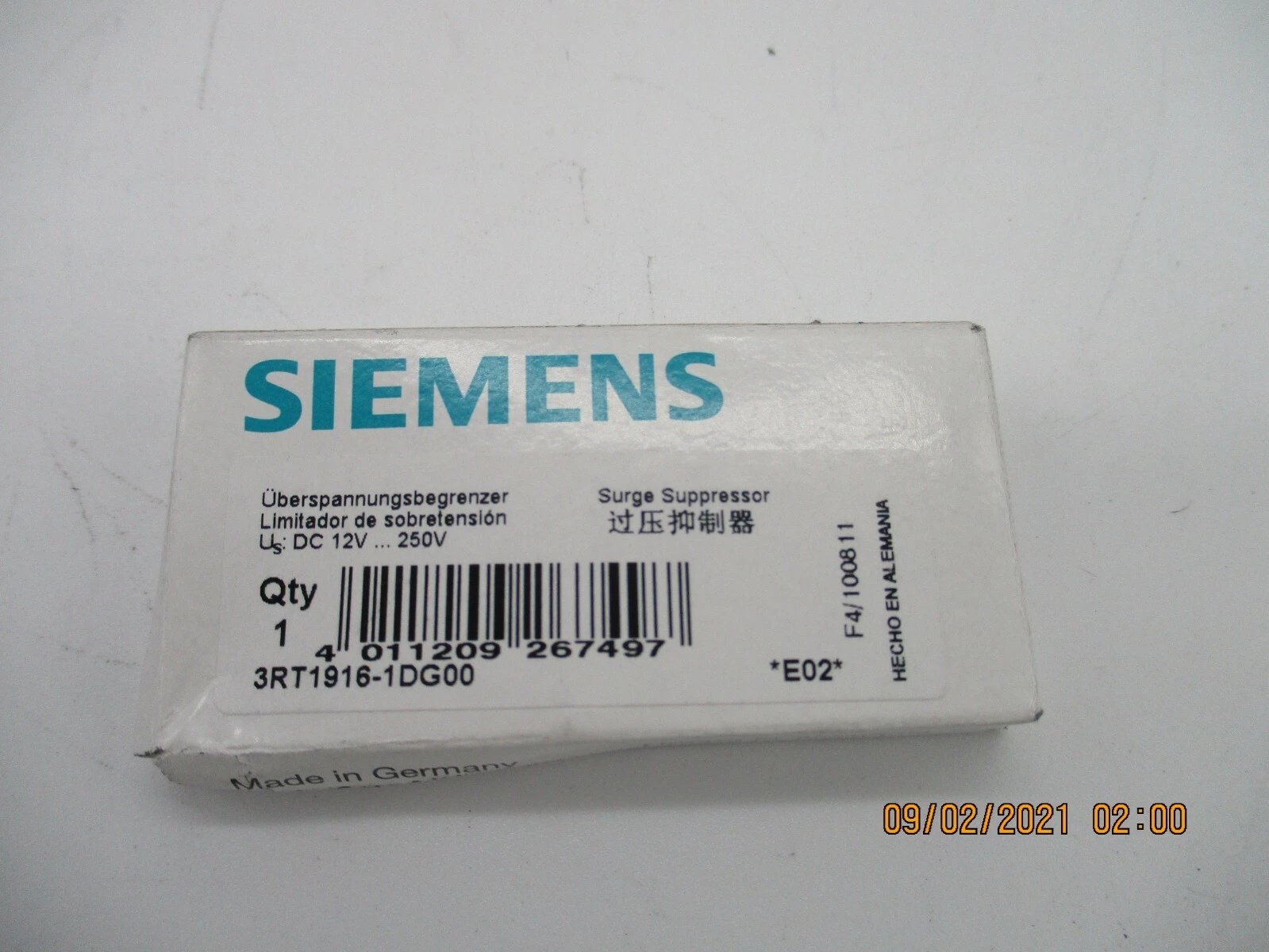 Siemens 3RT1916-1DG00 New Surge Suppressor (24-48 vdc)