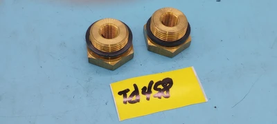 1 LOT OF 2 SAE O-Ring BRASS  male to female pipe thread adapters