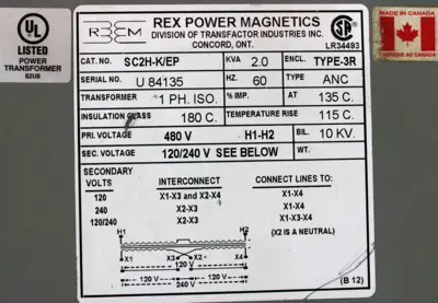 USED REX POWER MAGNETICS SC2H-K/EP