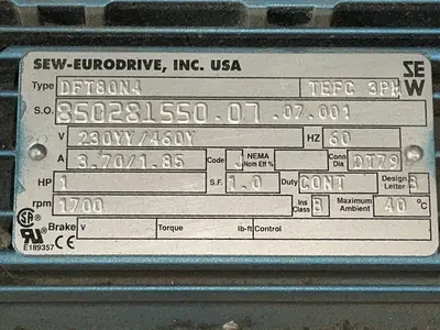 Used SEWEURODRIVE, INC K77R37DT80N4 Motors (misc) Ohio US | HGR 24 #1503732
