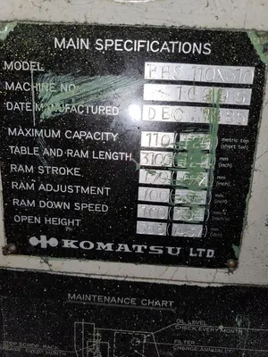 KOMATSU PHS110X3 Brakes (Press Brakes) | Mohawk Machinery (6)