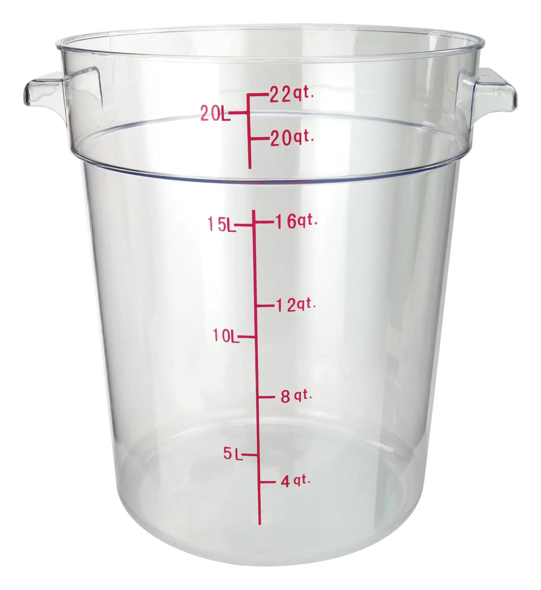 22qt Round Storage Container, Clear, PC (6 Each)