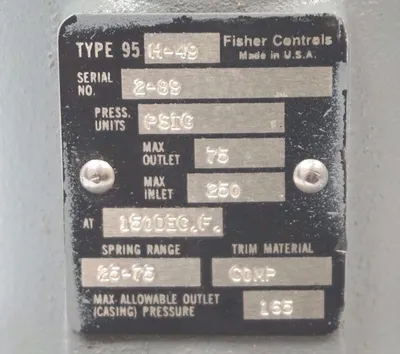 NEW FISHER 95H-49 PRESSURE REDUCING VALVE 95H49