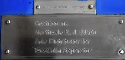 Westfalia SA 20-06-576 clarifier centrifuge skid, 316SS.