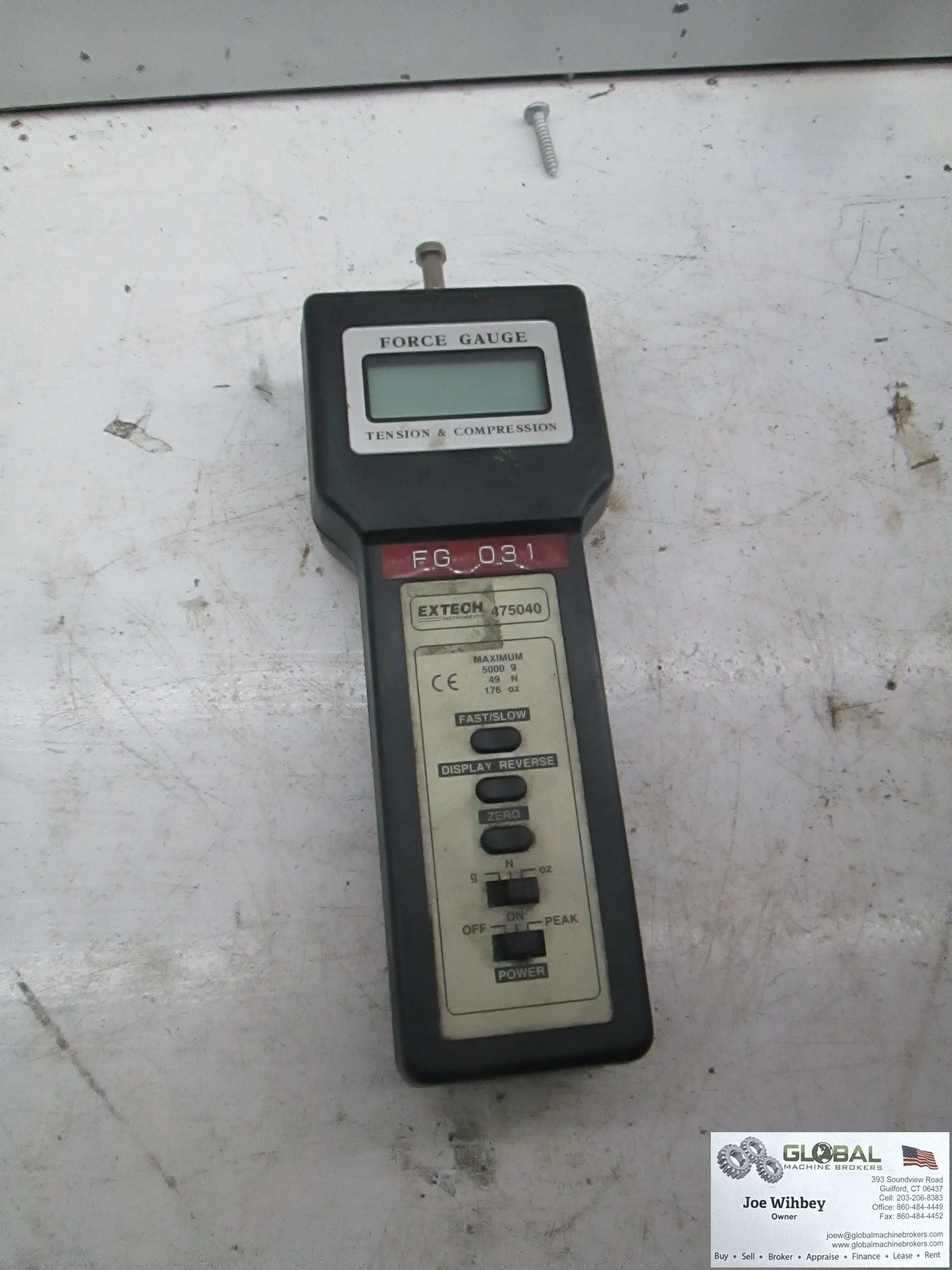 Extech 475040 Force Gauge, Tension And Compression
