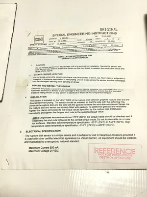 BS&B Safety Systems H3-0-0019-402 Rupture Disk