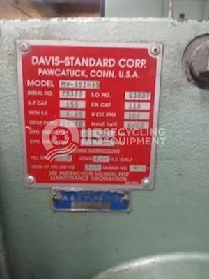 Used 2000 DAVIS STANDARD MV-35IN35 SINGLE SCREW EXTRUDER Extruders Arizona US | US Recycling Equipment #1561683