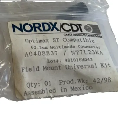 NEW LOT OF 6 NORDX/CDT FIBER OPTIONS A0408837 CONNECTOR KIT