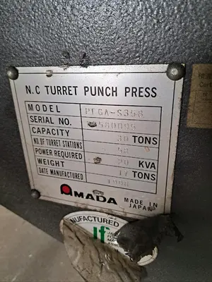 Amada Pega -S358 CNC Turret Punching System