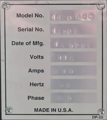 USED TRACO MANUFACTURING, INC. TM-1620